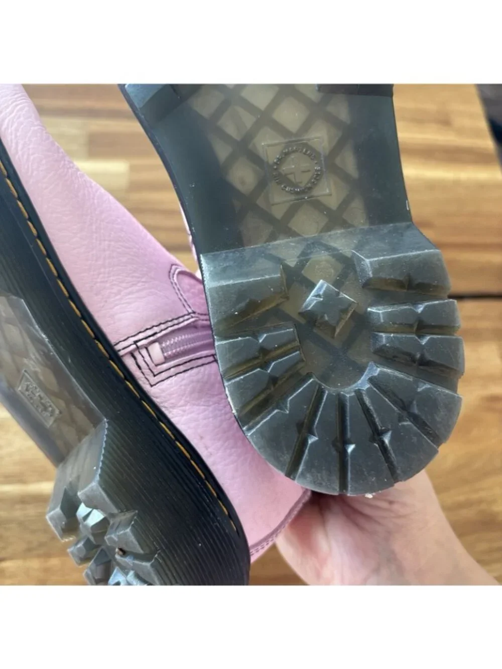 Dr Doc Martens GIRL Western Boots Cowboy Pink Leather Bex Heart Size 3 US Zipper